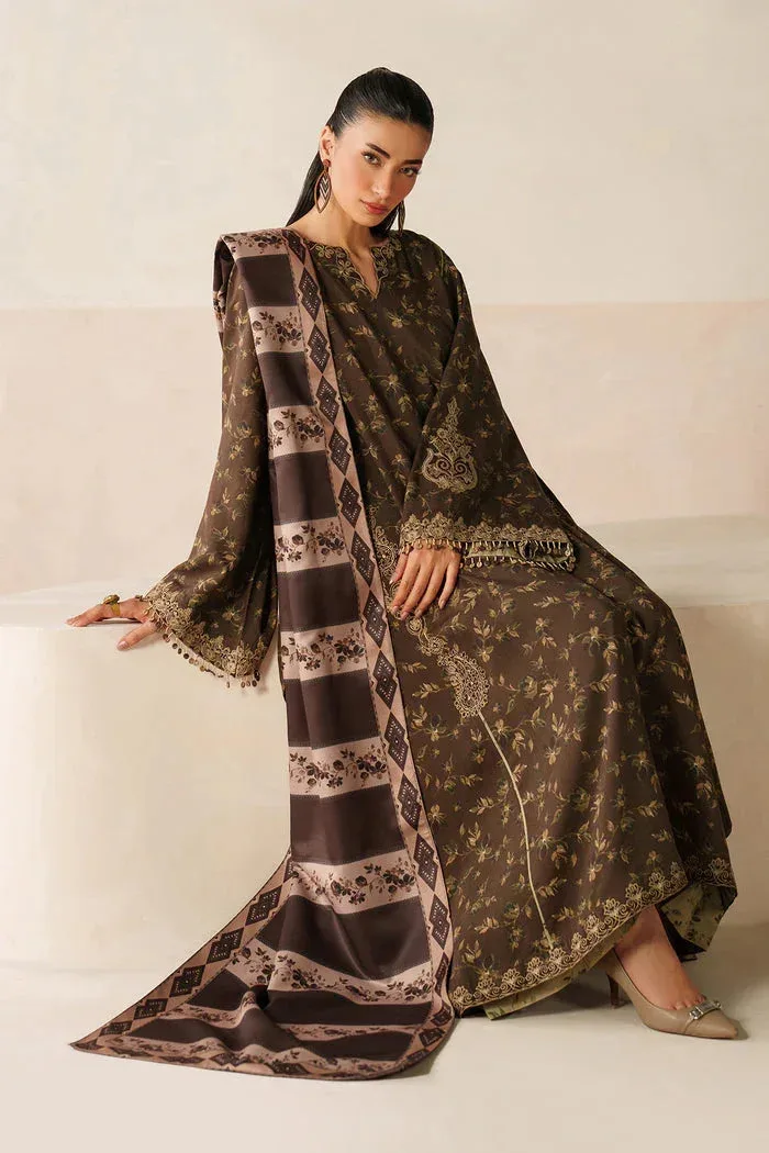 Baroque Luxury Pret 25 Chocolate Brown Organza – view 5 – Poshaq