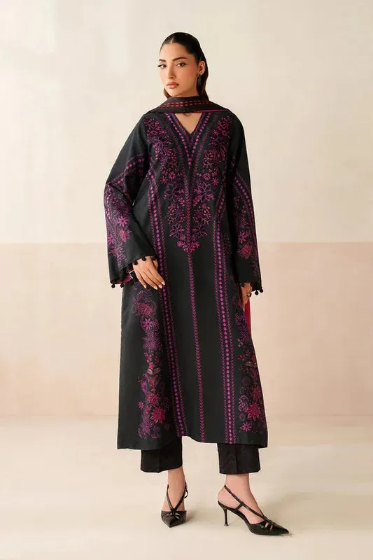 Baroque Luxury Pret 25 Black Organza – view 1 – Poshaq