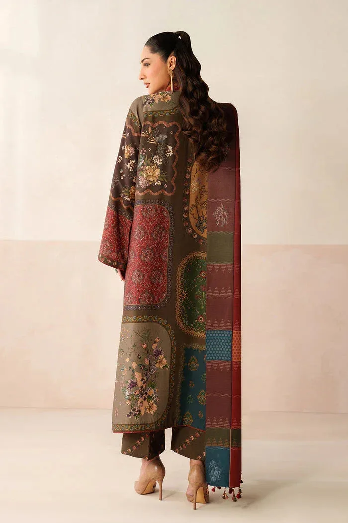 Baroque Luxury Pret 25 Brown Viscose – view 2 – Poshaq