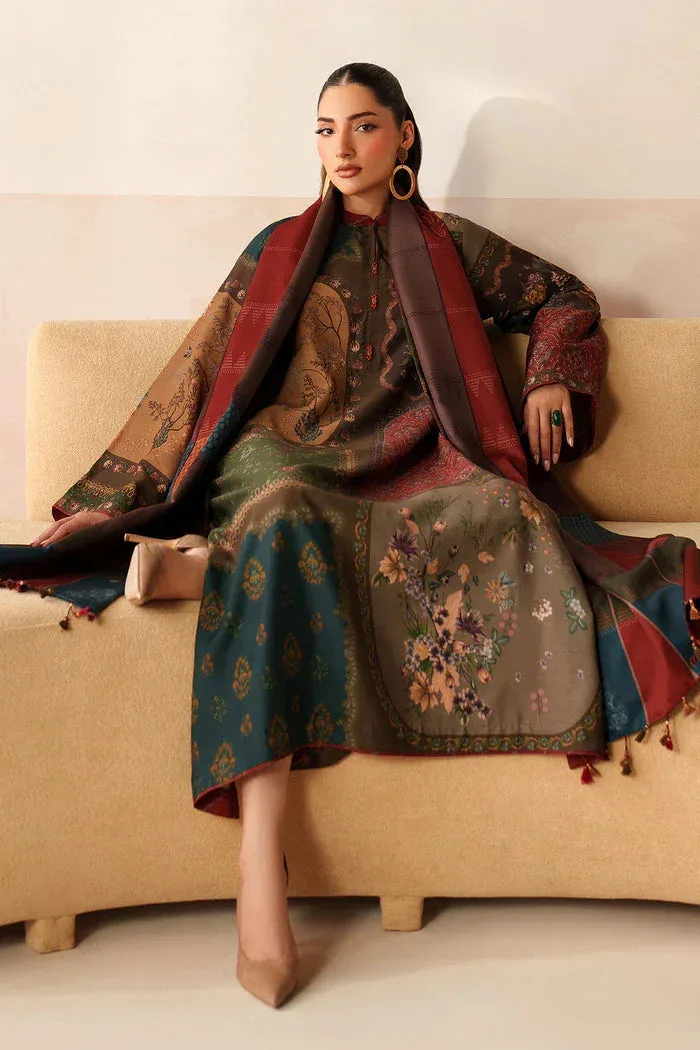 Baroque Luxury Pret 25 Brown Viscose – view 5 – Poshaq