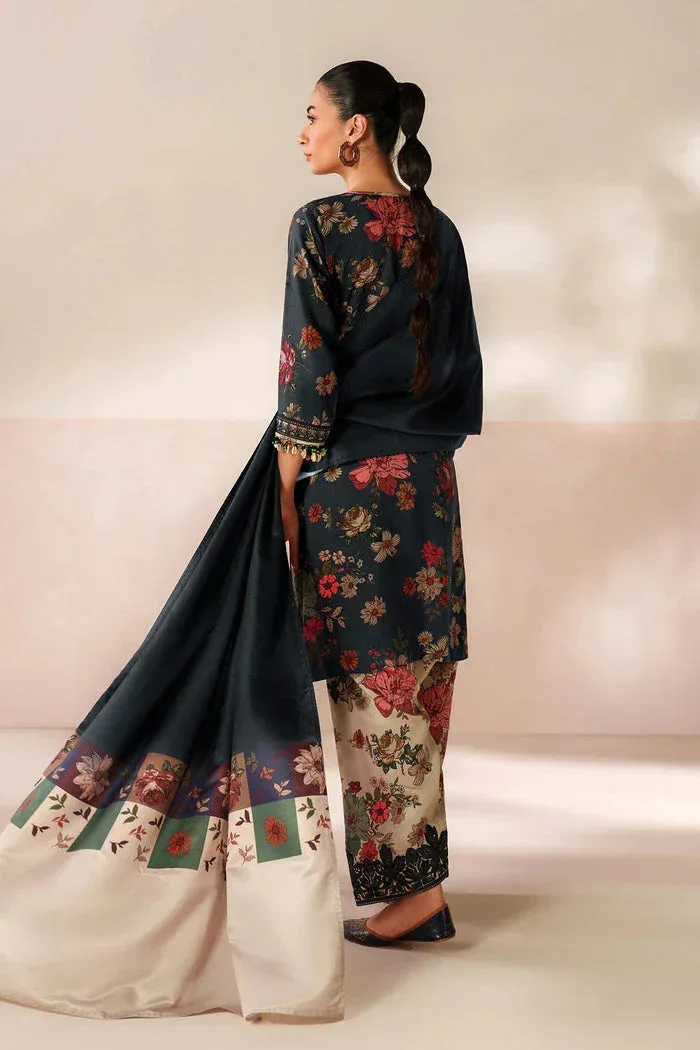 Baroque Luxury Pret 25 Midnight Green Organza – view 2 – Poshaq