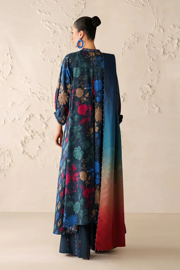 Baroque Luxury Pret 25 Midnight Blue Viscose – view 2 – Poshaq