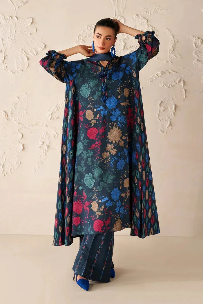 Baroque Luxury Pret 25 Midnight Blue Viscose – view 5 – Poshaq