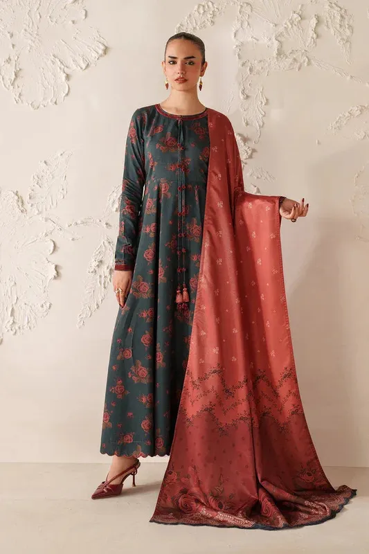 Baroque Luxury Pret 25 Slate Grey Viscose – view 1 – Poshaq