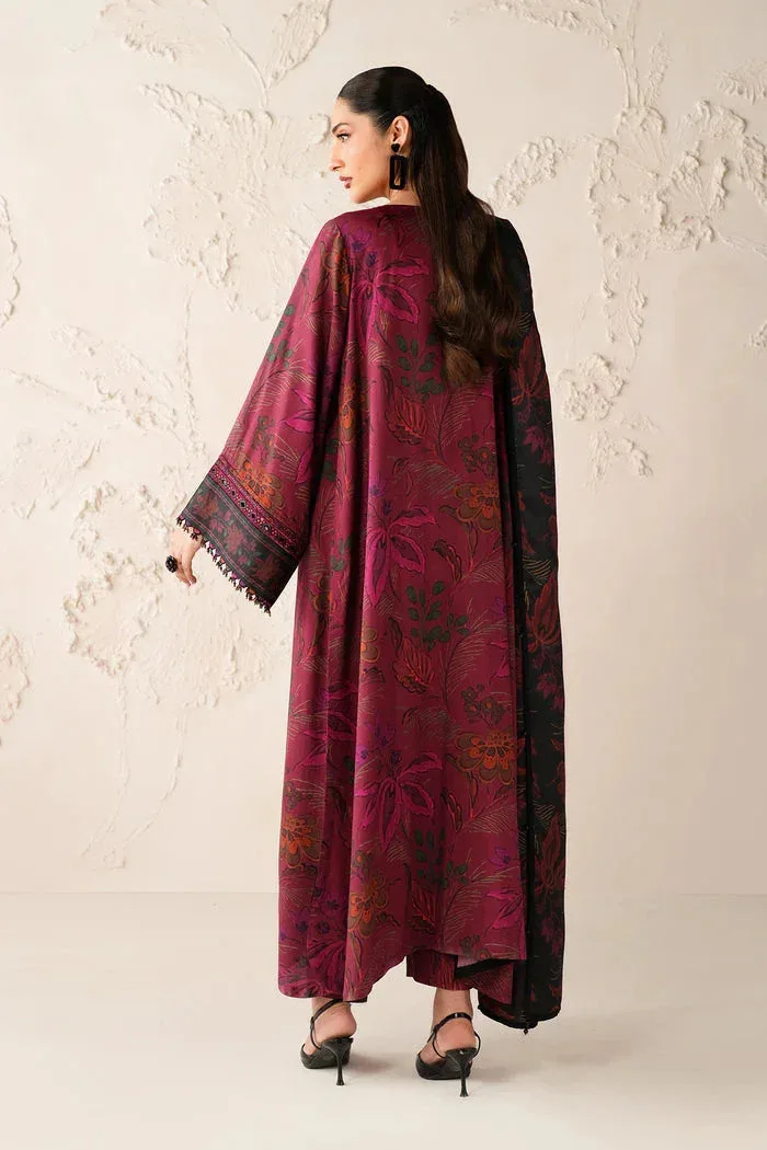 Baroque Luxury Pret 25 Maroon Organza – view 2 – Poshaq