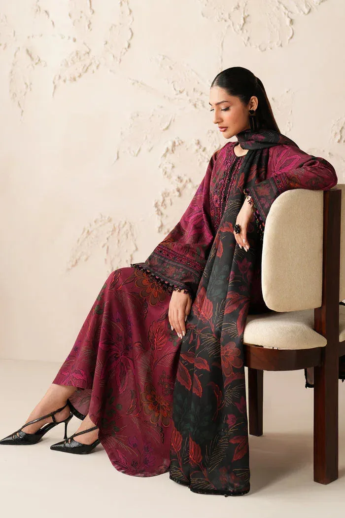 Baroque Luxury Pret 25 Maroon Organza – view 5 – Poshaq
