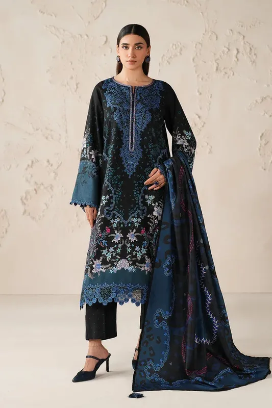 Baroque Luxury Pret 25 Black Organza – view 1 – Poshaq