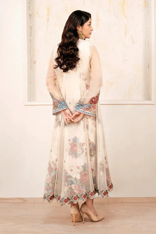 Baroque Luxury Pret 25 Pale Peach Chiffon – view 2 – Poshaq