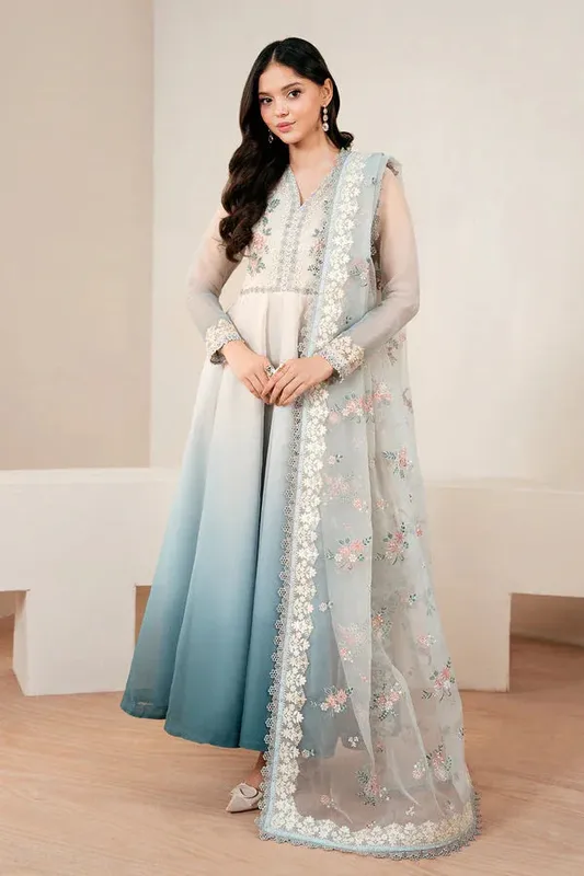 Baroque Luxury Pret 25 Light Gray Chiffon – view 1 – Poshaq