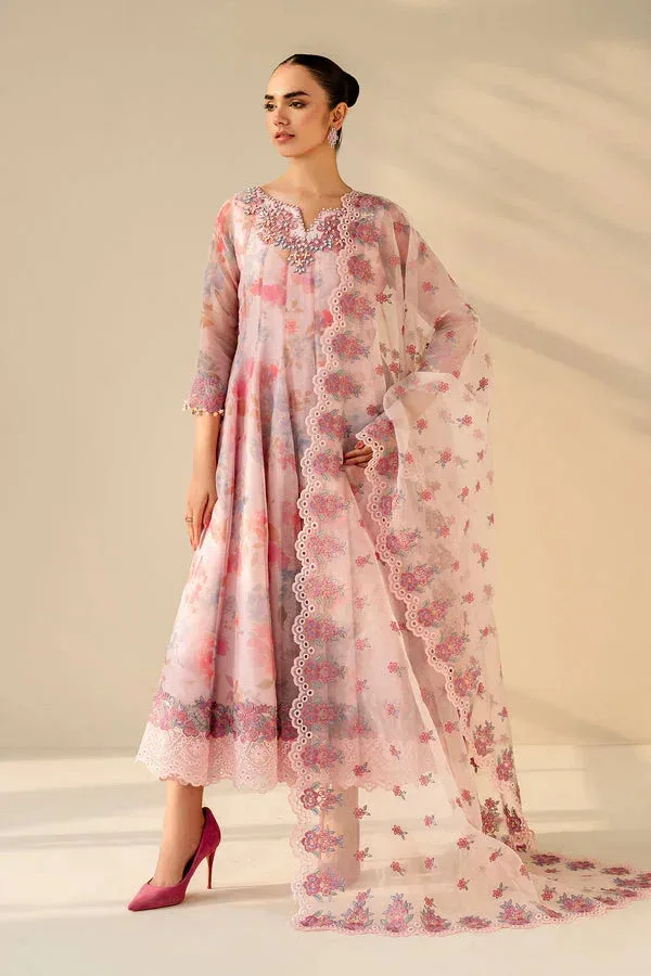 Baroque Luxury Pret 25 Baby Pink Organza – view 1 – Poshaq