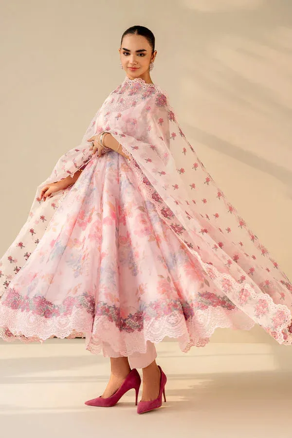 Baroque Luxury Pret 25 Baby Pink Organza – view 4 – Poshaq