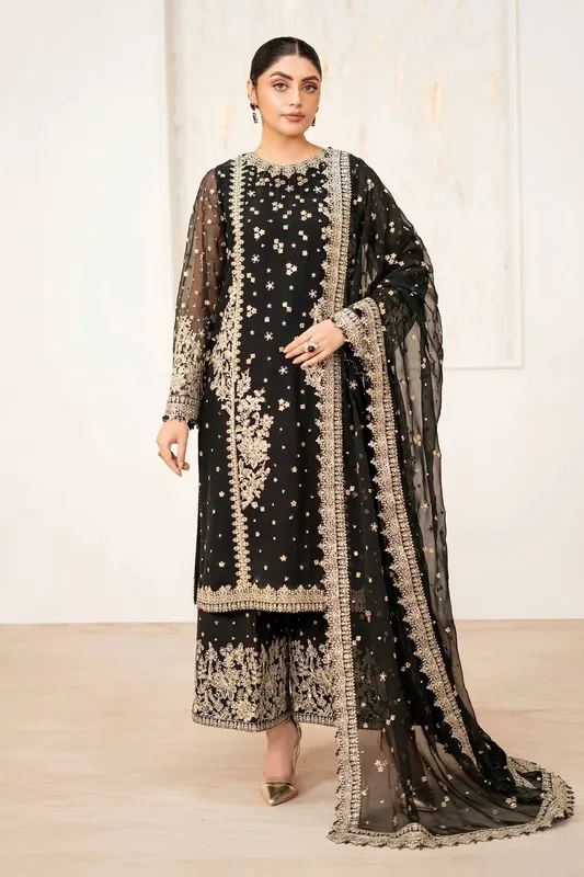 Baroque Formal Collection Black Organza – view 1 – Poshaq