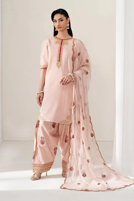 Baroque Formal Collection Pink Raw Silk – view 1 – Poshaq