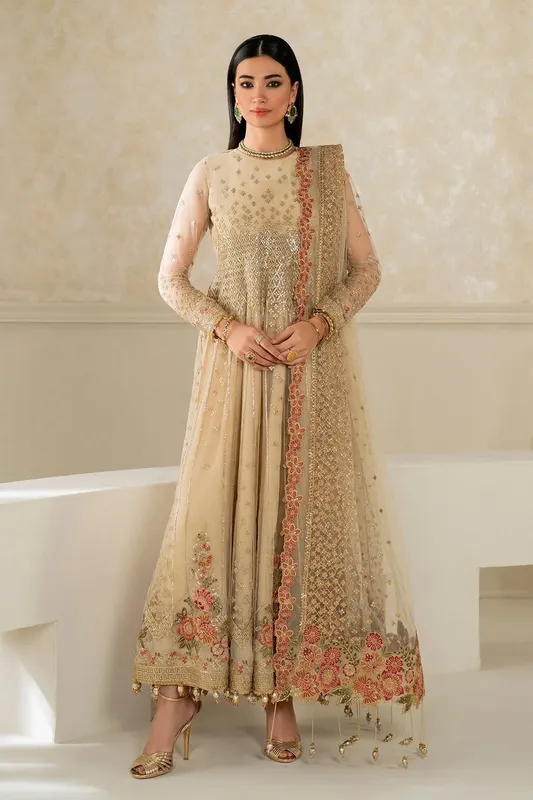 Baroque Formal Collection Beige Organza – view 1 – Poshaq