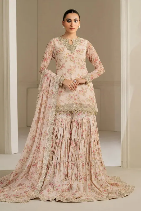 Baroque Formal Collection Beige Organza – view 1 – Poshaq