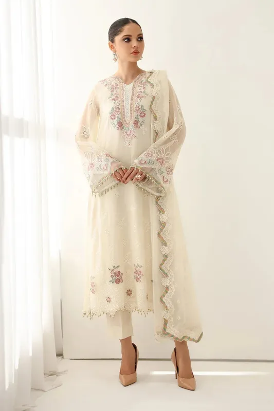 Baroque Formal Collection Ivory Organza – view 1 – Poshaq