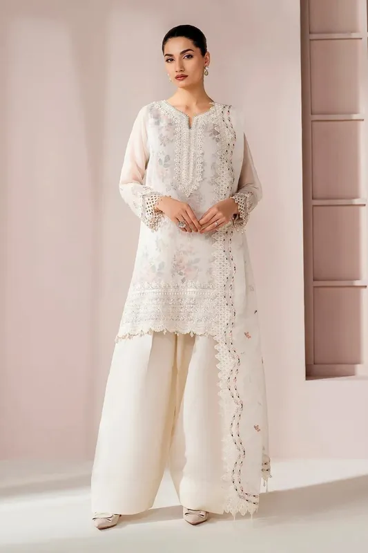 Baroque Formal Collection Ivory Organza – view 1 – Poshaq