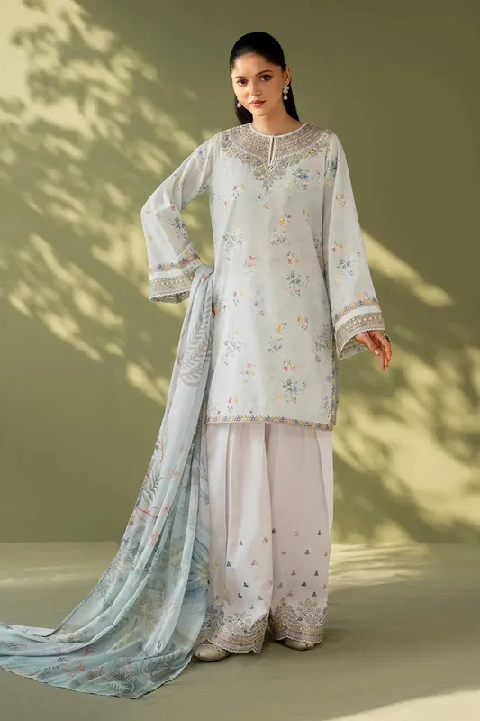 Baroque Eid Printique Mint Organza – view 1 – Poshaq