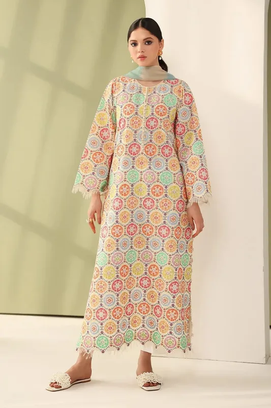 Baroque Eid Printique Multicolor Chiffon – view 1 – Poshaq
