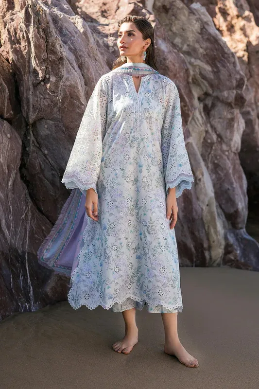 Baroque Luxury Pret 25 Off White Silk – view 1 – Poshaq