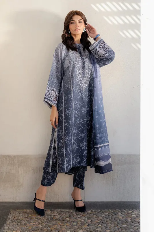 Baroque Luxury Pret 25 Blue Silk – view 1 – Poshaq