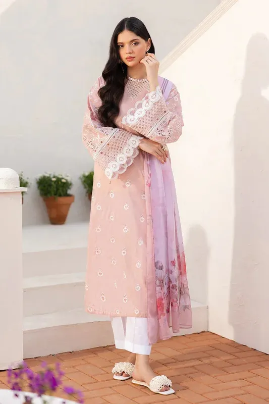 Baroque Luxury Pret 25 Pink Chiffon – view 1 – Poshaq