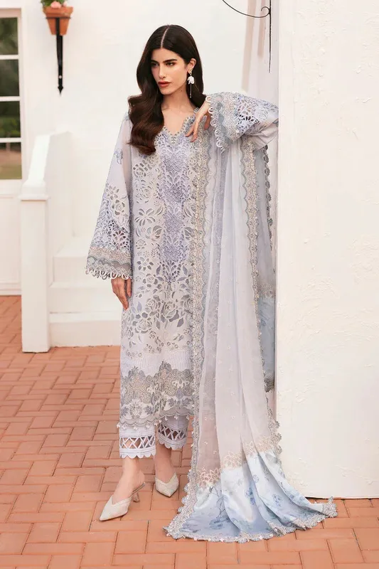 Baroque Eid Lawn 25 Off White Jacquard – view 1 – Poshaq