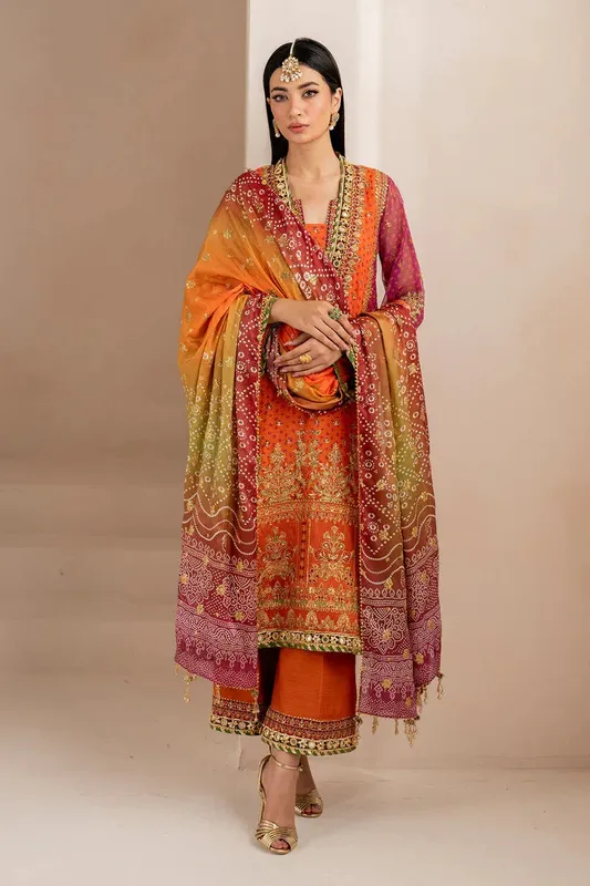 Baroque Formal Collection Burnt Orange Organza – view 1 – Poshaq