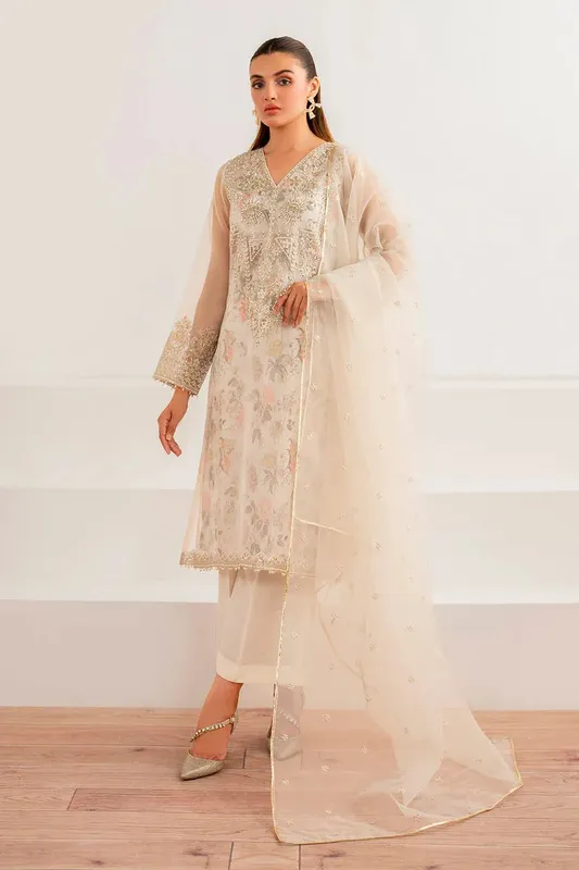 Baroque Formal Collection Off White Organza – view 1 – Poshaq