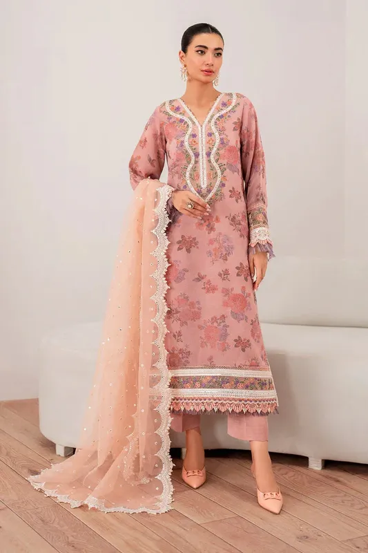 Baroque Formal Collection Pink Organza – view 1 – Poshaq