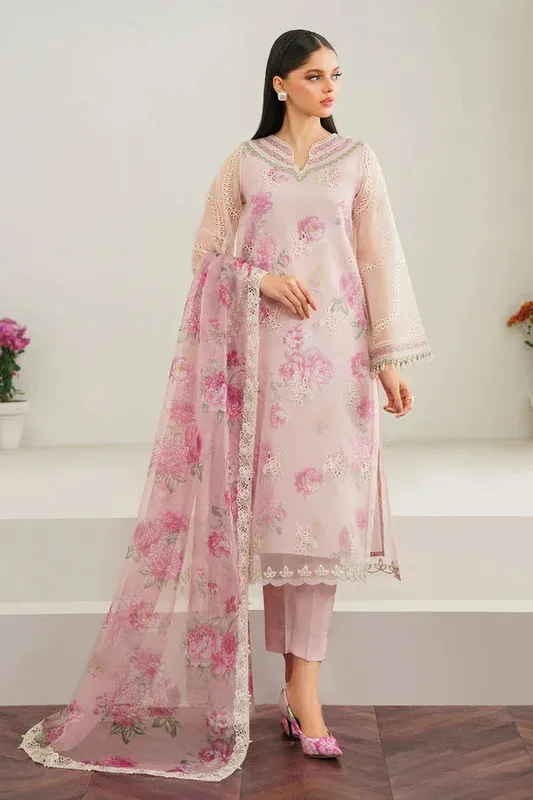 Baroque Velvet Formals Pastel Pink Organza – view 1 – Poshaq