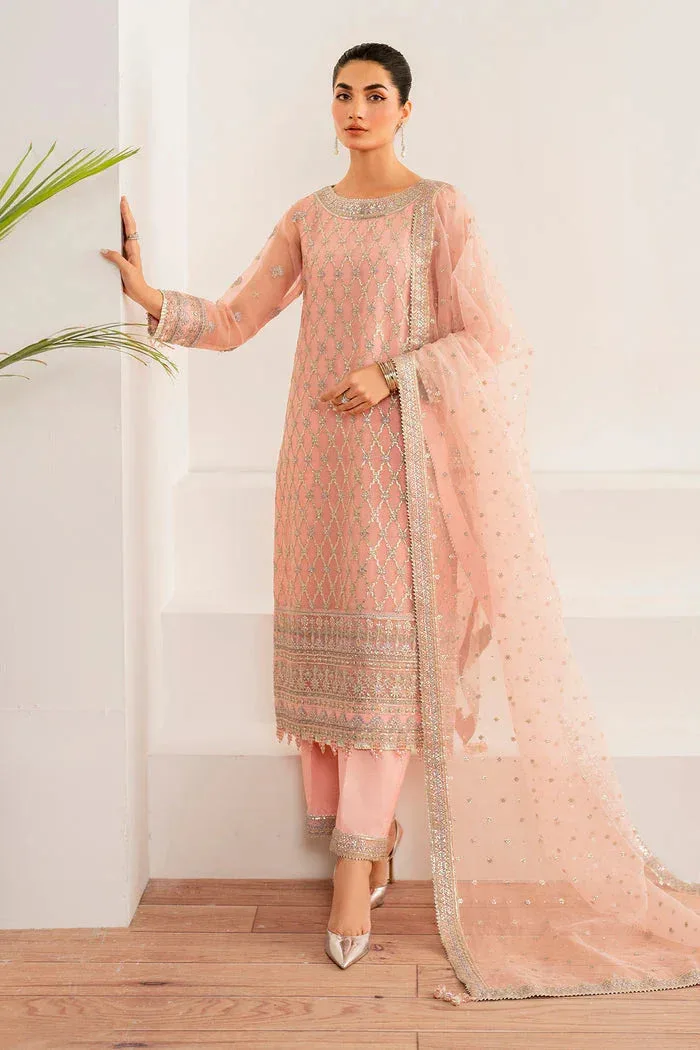 Baroque Velvet Formals Peach Pink Organza – view 1 – Poshaq