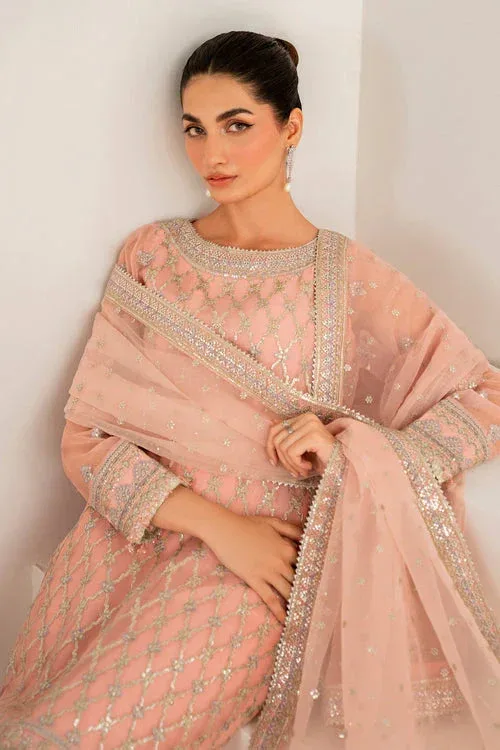 Baroque Velvet Formals Peach Pink Organza – view 3 – Poshaq