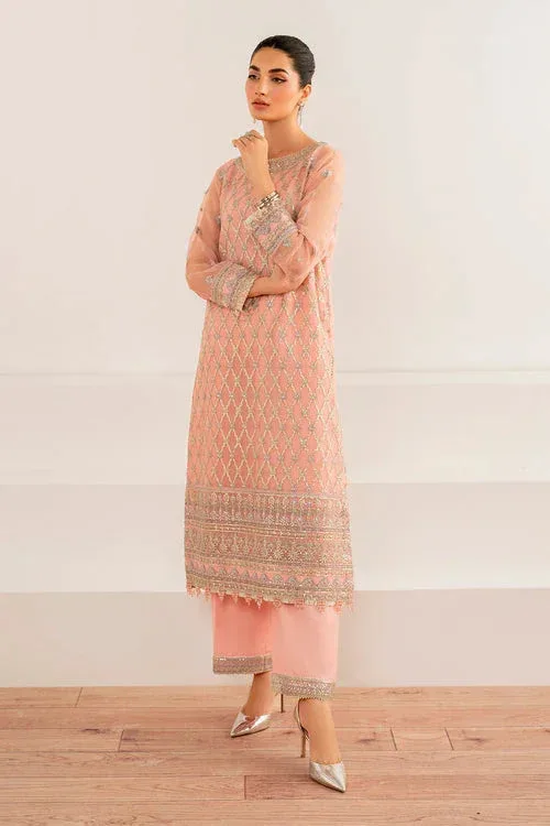 Baroque Velvet Formals Peach Pink Organza – view 4 – Poshaq