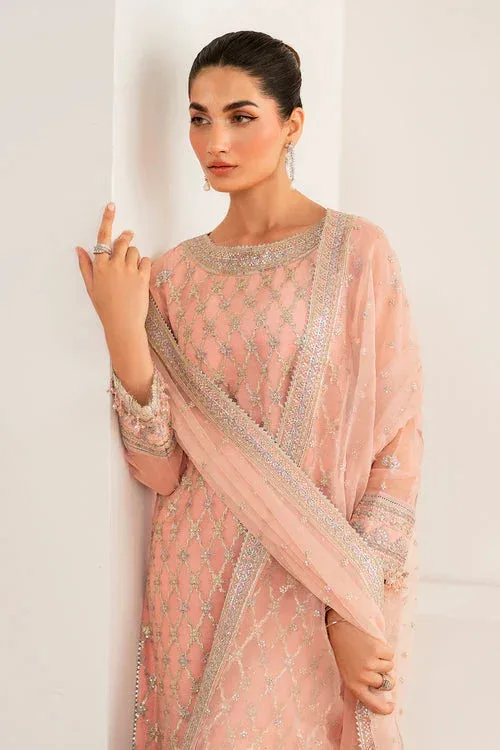 Baroque Velvet Formals Peach Pink Organza – view 5 – Poshaq