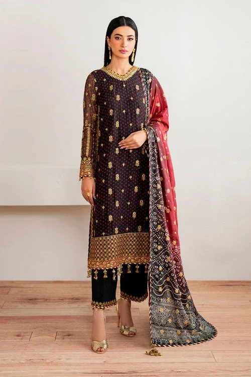 Baroque Velvet Formals Dark Blue Chiffon – view 1 – Poshaq