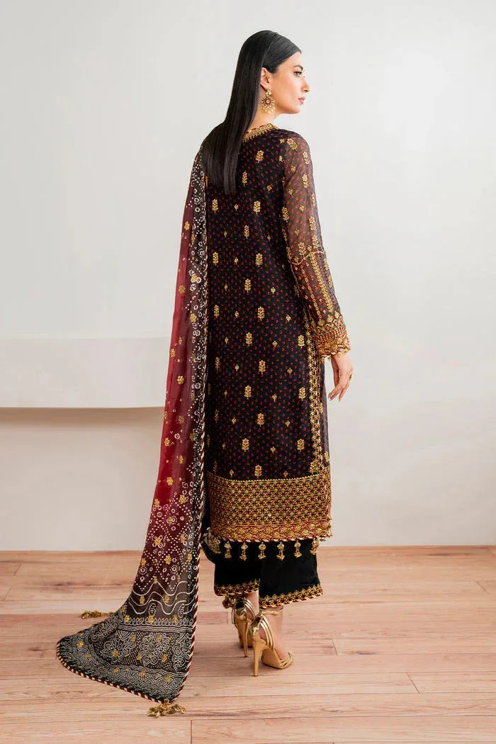Baroque Velvet Formals Dark Blue Chiffon – view 2 – Poshaq