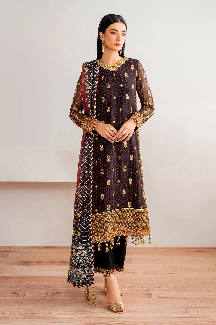 Baroque Velvet Formals Dark Blue Chiffon – view 7 – Poshaq