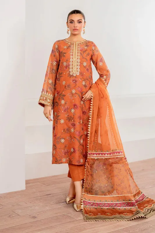 Baroque Velvet Formals Rust Organza – view 1 – Poshaq