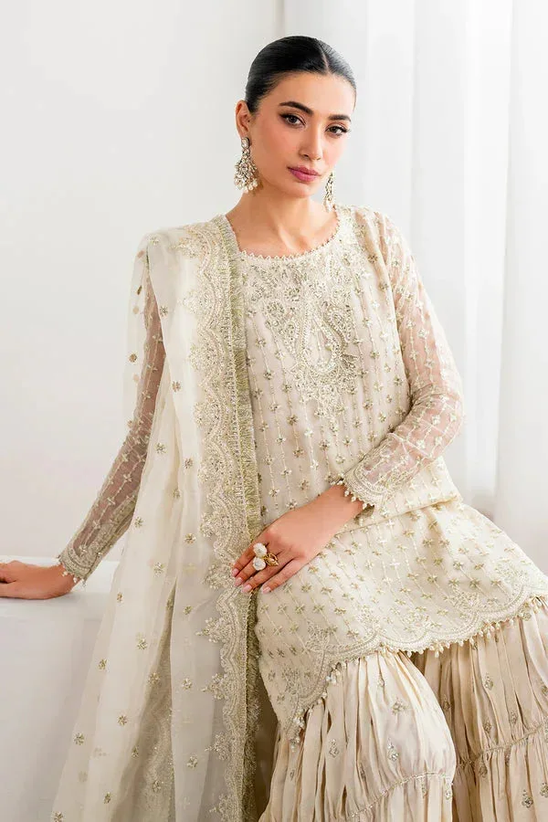 Baroque Velvet Formals Ivory Chiffon – view 7 – Poshaq
