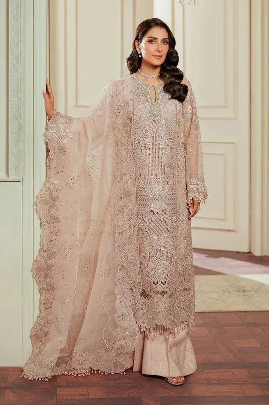 Baroque Chantelle 24 Pale Peach Organza – view 1 – Poshaq