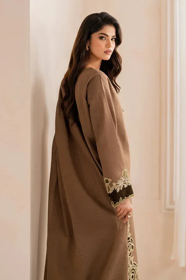 Baroque Luxury Pret 24 Brown Khaddar – view 6 – Poshaq