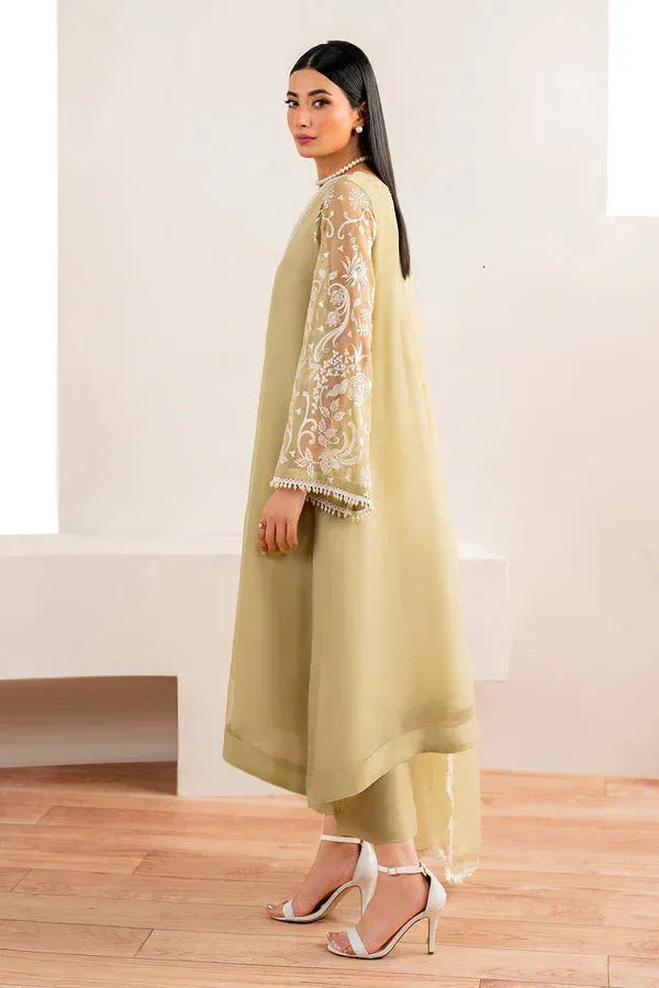 Baroque Luxury Pret 24 Dust Yellow Chiffon – view 2 – Poshaq