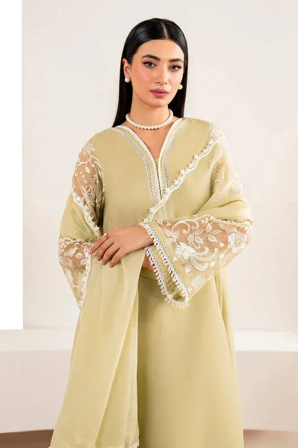 Baroque Luxury Pret 24 Dust Yellow Chiffon – view 3 – Poshaq