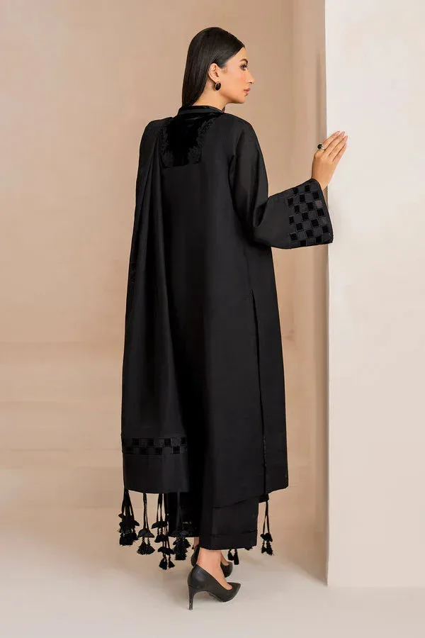 Baroque Luxury Pret 24 Black Khaddar – view 2 – Poshaq