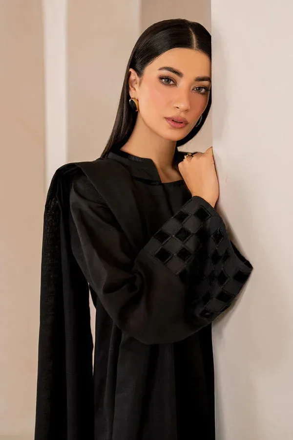 Baroque Luxury Pret 24 Black Khaddar – view 3 – Poshaq