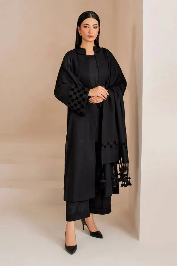 Baroque Luxury Pret 24 Black Khaddar – view 4 – Poshaq