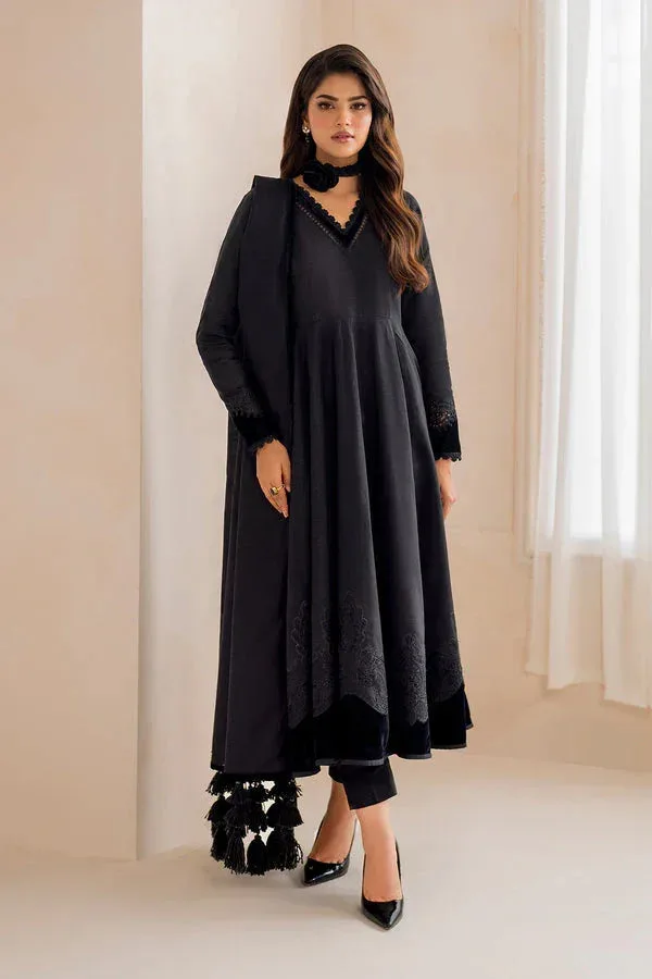 Baroque Luxury Pret 24 Black Khaddar – view 1 – Poshaq