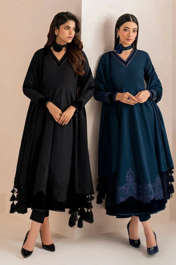 Baroque Luxury Pret 24 Black Khaddar – view 2 – Poshaq