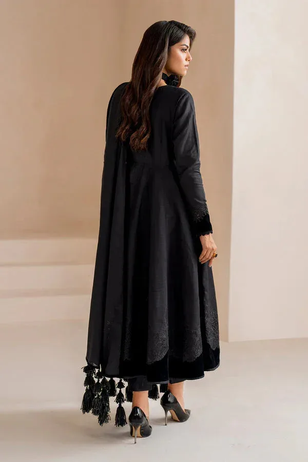 Baroque Luxury Pret 24 Black Khaddar – view 3 – Poshaq